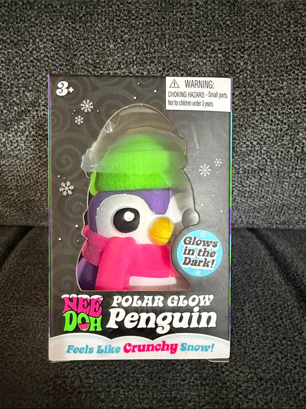 NeeDoh ULTRA RARE Squishmas Polar Glow Penguin Squishy Toy-Glows In The Dark - Picture 7 of 7